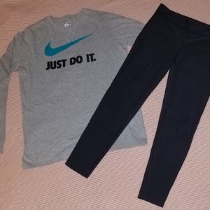 YLG Nike outfit leggings & long sleeved shirt